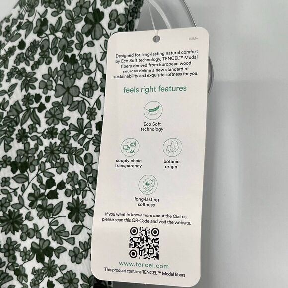 NWT LANDS END Dress Large Green White Floral Sleeveless Fit & Flare Garden Girl - Picture 8 of 16